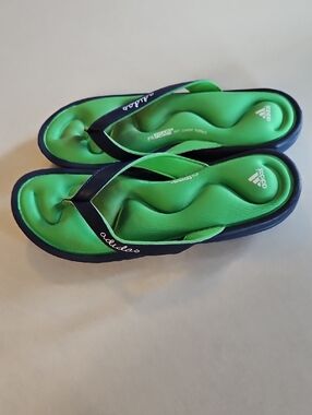 Adidas Blue And Green Thong Sandals